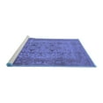 thumbnail image 2 of Ahgly Company Machine Washable Indoor Round Oriental Blue Industrial Area Rugs, 7' Round, 2 of 4