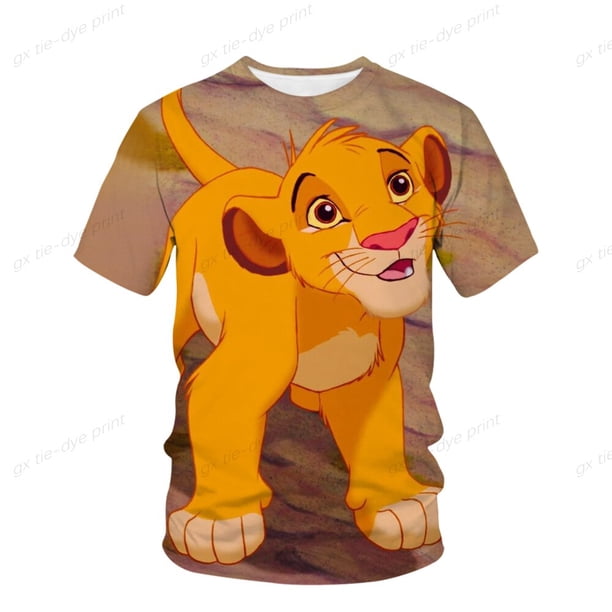 Kawaiisimba y Nara Rey León impreso 3D camiseta mujer casual suelta Unisex camiseta Harajuku camiseta verano niñas niños T-shirt160 Gao Jinjia LED