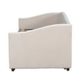 thumbnail image 5 of Upholstered Daybed Sofa Bed Twin Size With Trundle Bed and Wood Slat ,Beige 00412, 5 of 9