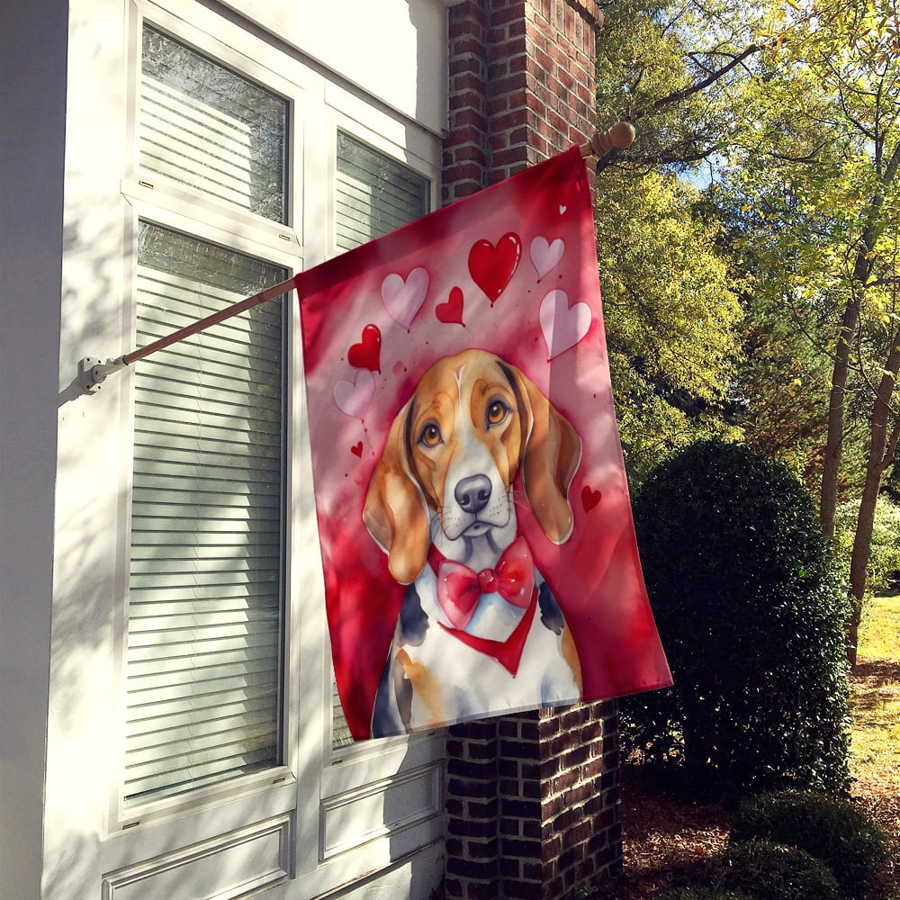 American Foxhound My Valentine House Flag 28 in x 40 in