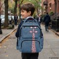 thumbnail image 6 of Psesaysky Pink leopard-print bow School Bag with Durable, Waterproof Compartments 17 Inch School Backpack for Scuola Outdoor, 6 of 10