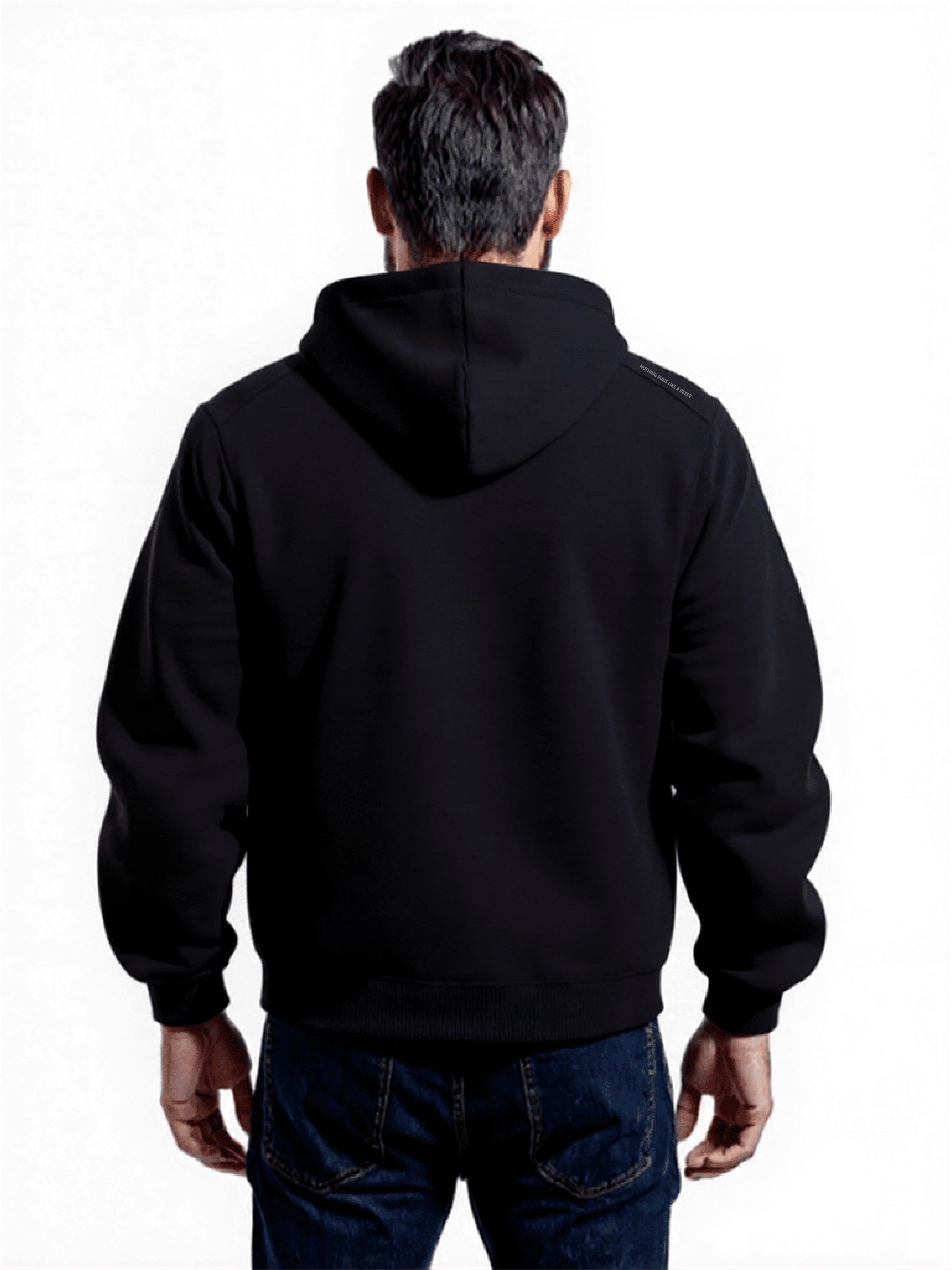 John Deere Men’s Reinforced Pull Over Fleece Hoodie With Nylon Trim, Sizes S-3XL