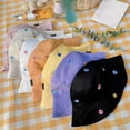 thumbnail image 2 of Women Sun Hat Flower Embroidery Deep Round Top Breathable Lightweight Sunscreen Foldable Washable Women Fisherman Hat Clothes Accessory, 2 of 6
