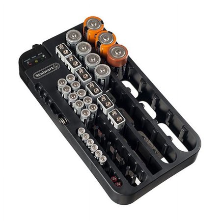 UPC: 0886511957183 | Stalwart 75-ST6015 Battery Organizer Caddy with Tester – Holds Over 70 Batteries