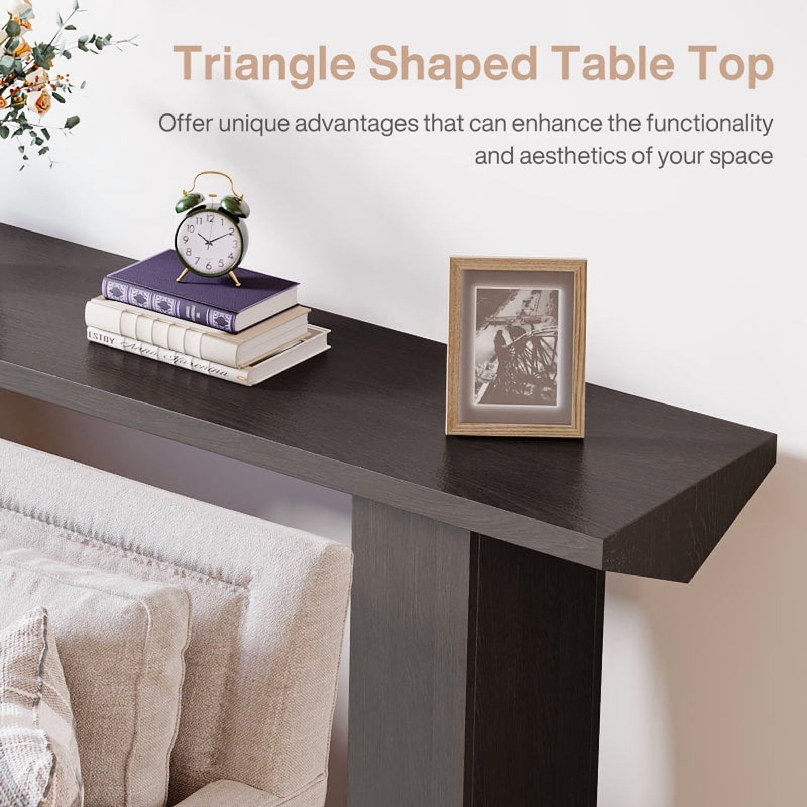Tribesigns 62.99-Inch Wood Console Table for Entryway, Hallway, Living Room (Black)