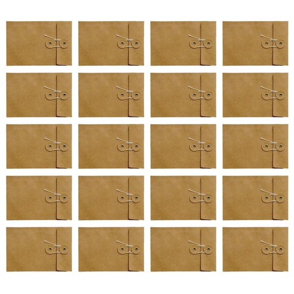 20Pcs/pack String Tie Closure Vintage Brown Paper String Business Envelopes
