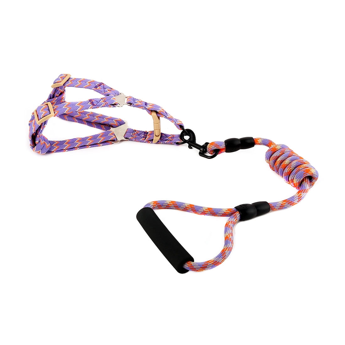 Walking Nylon Adjustable Leash Rope Puppy Small Dog Pet Harness Purple L