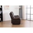 thumbnail image 3 of Ilyiano Two Tone Faux Leather Three-PC Livingroom Reclining Set In Brown, 3 of 4
