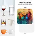 thumbnail image 5 of Leather Coasters with Heat-resistant for Drinks, Vibrant Rainbow Butterfly A Cup Coasters Cup Pad Mat for Tabletop Protection, Coffee Table, Office Desk and Housewarming Gift, 5 of 5