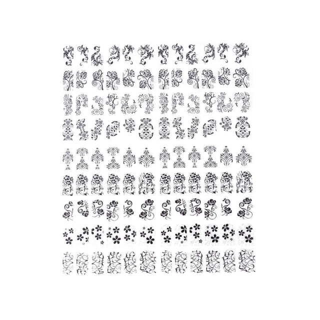 pitrice 6 Colors Nails Stickers Manicure Paste Flowers Nail Art Sticker Decal 3D Decorations