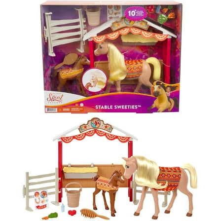 Spirit Untamed Stable Sweeties Playset With 2 Horses, Paddock & Accessories, 3 & Up