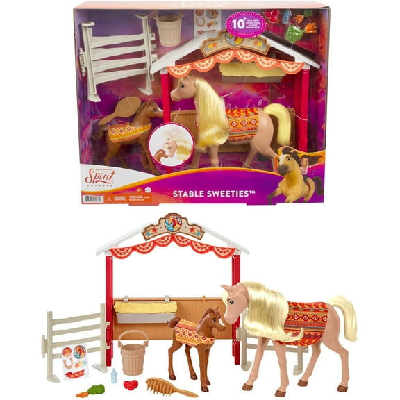 Spirit Untamed Stable Sweeties Playset With 2 Horses, Paddock & Accessories, 3 & Up