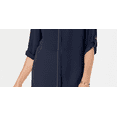 thumbnail image 3 of JM Collection Women's Caviar-Trim Button-Up Top  Blue Size Medium, 3 of 3