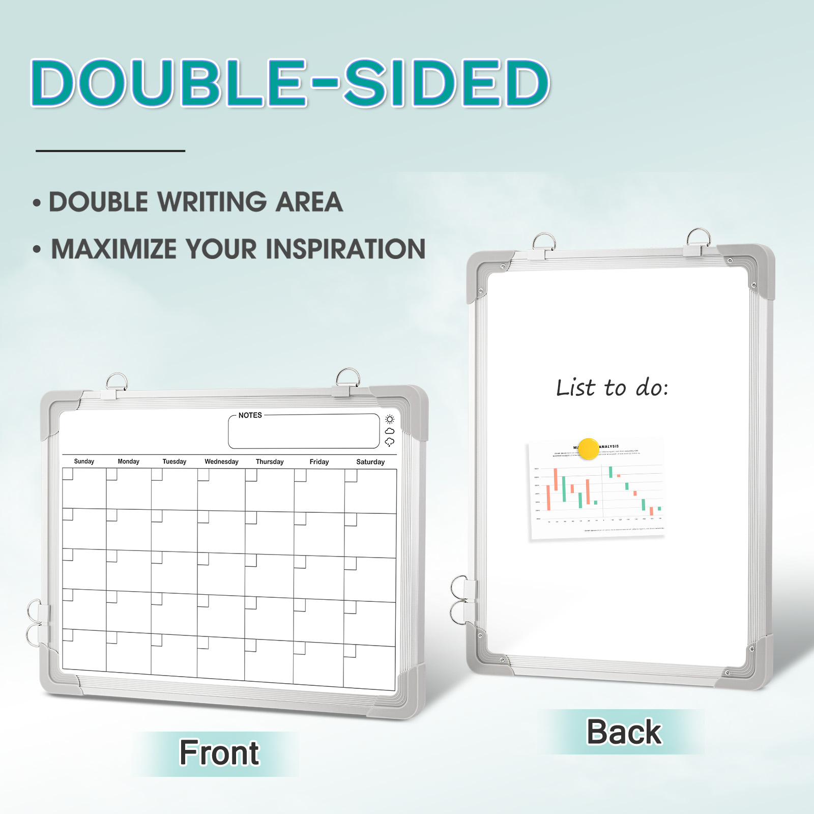 Dollar Boss 16x12 Monthly Dry Erase Calendar Board photo 2