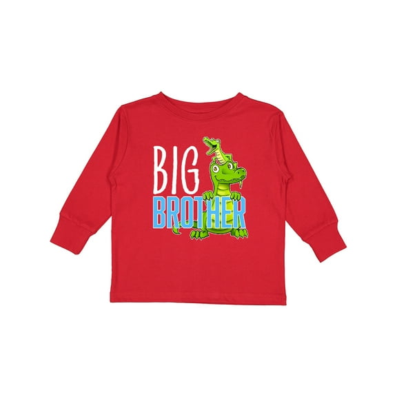Inktastic Big Brother with Cute Alligators Boys or Girls Long Sleeve Toddler T-Shirt