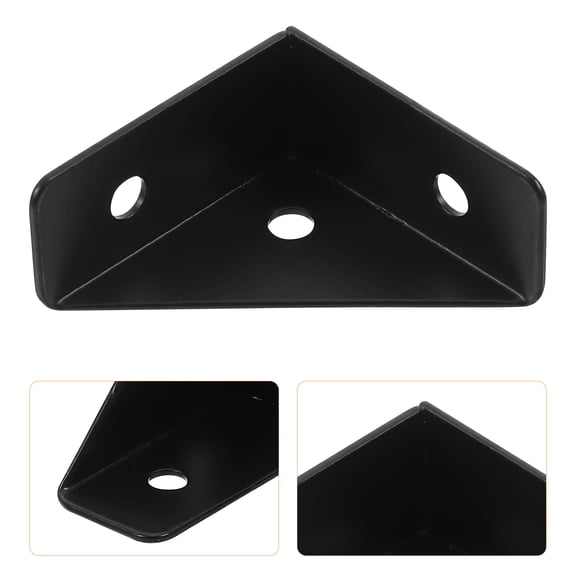 FOMIYES 4Pcs Sturdy Black Corner Brace Brackets for Bed Frame Furniture Home Installation