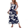 thumbnail image 4 of SCHUHLAND Women's Sexy V-Neck Printed Maxi Dress - Elegant Cami Sundress with Pockets, Sleeveless Boho Summer Beach Party Gown, S-2XL, 4 of 26