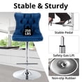 thumbnail image 6 of Counter Height Bar Stools Set of 2, Swivel Barstools with High Back, Button Tufted and Nailheads Trim, Velvet Upholstered Bar Chairs for Home Bar Kitchen Island Cafe, Blue, 6 of 6