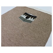 Modefa Turkish Islamic Luxury Woven Chenille Prayer Area Rug Janamaz Saajadah - Tribal Kaba Beige
