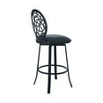 thumbnail image 3 of Armen Living Lotus Contemporary 26" Counter Height Barstool in Matte Black Finish and Grey Faux Leather, 3 of 6