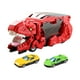thumbnail image 2 of Juguete para vehículo de transporte de golondrinas, juguete transformador para coche de dinosaurio, vehículo para tragar dinosaurios para niños de 3, Rojo 2 Coches, 2 of 7