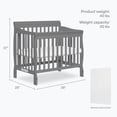 thumbnail image 2 of Dream On Me Aden 4-in-1 Convertible Mini Crib In Storm Grey, Greenguard Gold Certified, 2 of 9