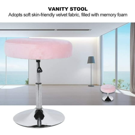 Sepeda Velvet Vanity Stool 360 Degree Swivel Rolling Adjustable Round Comfortable Makeup Dressing Chair Cushioned Piano Seat With Upholstered For Bedroom Room Pink Canada Sepeda Velvet Vanity Stool 360 Degree, Rolling Vanity Bench