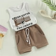 thumbnail image 3 of WIBACKER Toddler Baby Boy Western Cowboy Casual Outfit Sleeveless Vest Top + Shorts Set Summer Clothes, 3 of 5