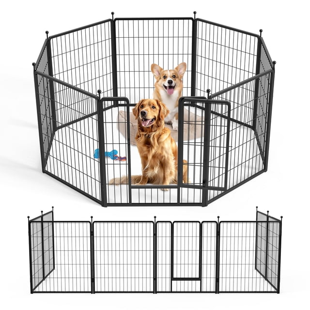 Parque infantil para perros HealSmart, 8 paneles de 80 cm, ideal para niños pequeños y medianos