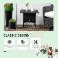 thumbnail image 3 of Black 20" Outdoor Wicker Coffee Table - Patio Side Table with Metal Frame & PE Rattan Weave for Garden, Balcony & Entryway - 19.7" x 19.7", 3 of 7