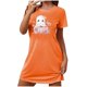 thumbnail image 1 of Camisón corto de talla grande para mujer, camisón de manga corta con estampado de pecho a la moda, camisón para mujer, 1 of 3