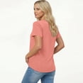 thumbnail image 6 of SUNBS Shirts for Women Short Sleeve Blouses Summer V Neck Tops Casual Dressy Boho Tunic Business Work Clothes School Outfit, 6 of 8