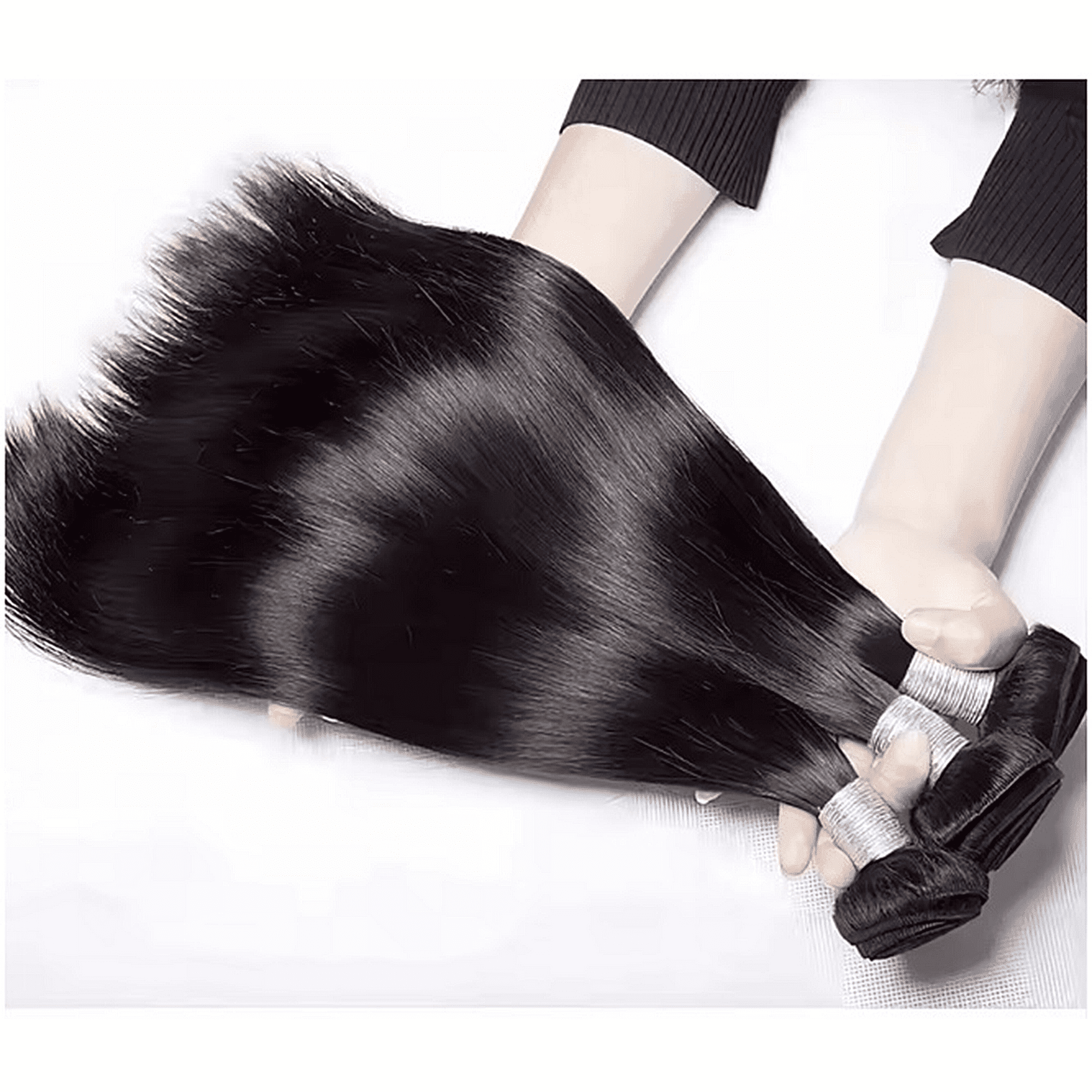 Brazilian 14 Inch Raw Virgin Unprocessed 100% Human Hair Extensions Bone Straight Double Weft for Women