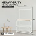 thumbnail image 3 of Design Ideas MeshWorks Metal Storage Wood Top Shelving Unit Rack, White, 3 of 12