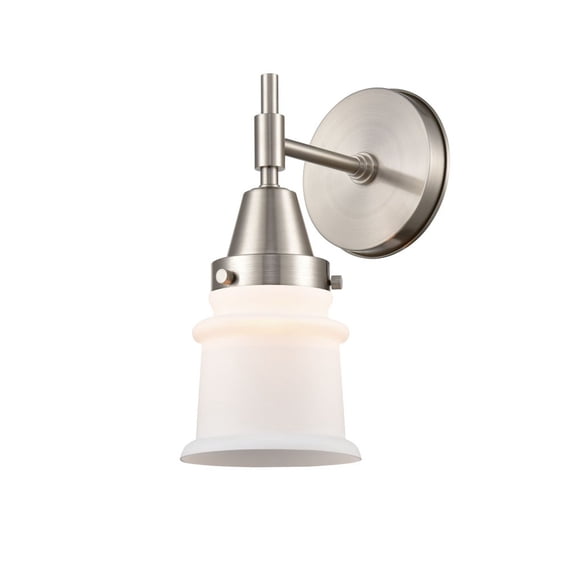 447-1W-SN-G181S Innovations Lighting Canton - 1 Light Wall Sconce-10.75 Inches Tall and 5.25 Inches Wide-Satin Nickel Finish-Matte White Glass Color