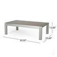 thumbnail image 4 of Rashad Outdoor Aluminum Loveseat and Coffee Table Set with Cushions, Silver and Light Gray, 4 of 6