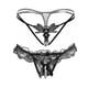 thumbnail image 2 of [Paquete de 5] Tangas y tangas de encaje sexys para mujer: bragas transparentes y diminutas con ribete de encaje negro para momentos íntimos y uso cómodo, 2 of 5