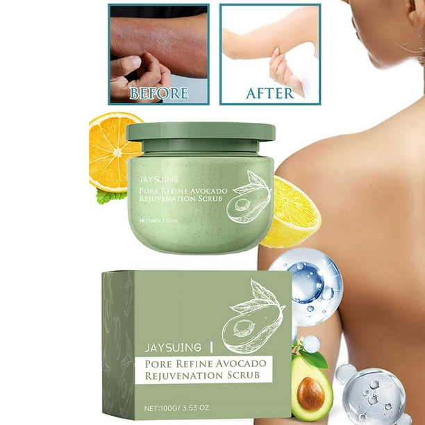 Fiudx Exfoliante de Aguacate, Exfoliante Nutritivo con Sabor a Helado, Crema Suave para Eliminar Células Muertas, Solución Hidratante para El Cuidado Corporal, Experiencia de Baño Refrescante, Apto p