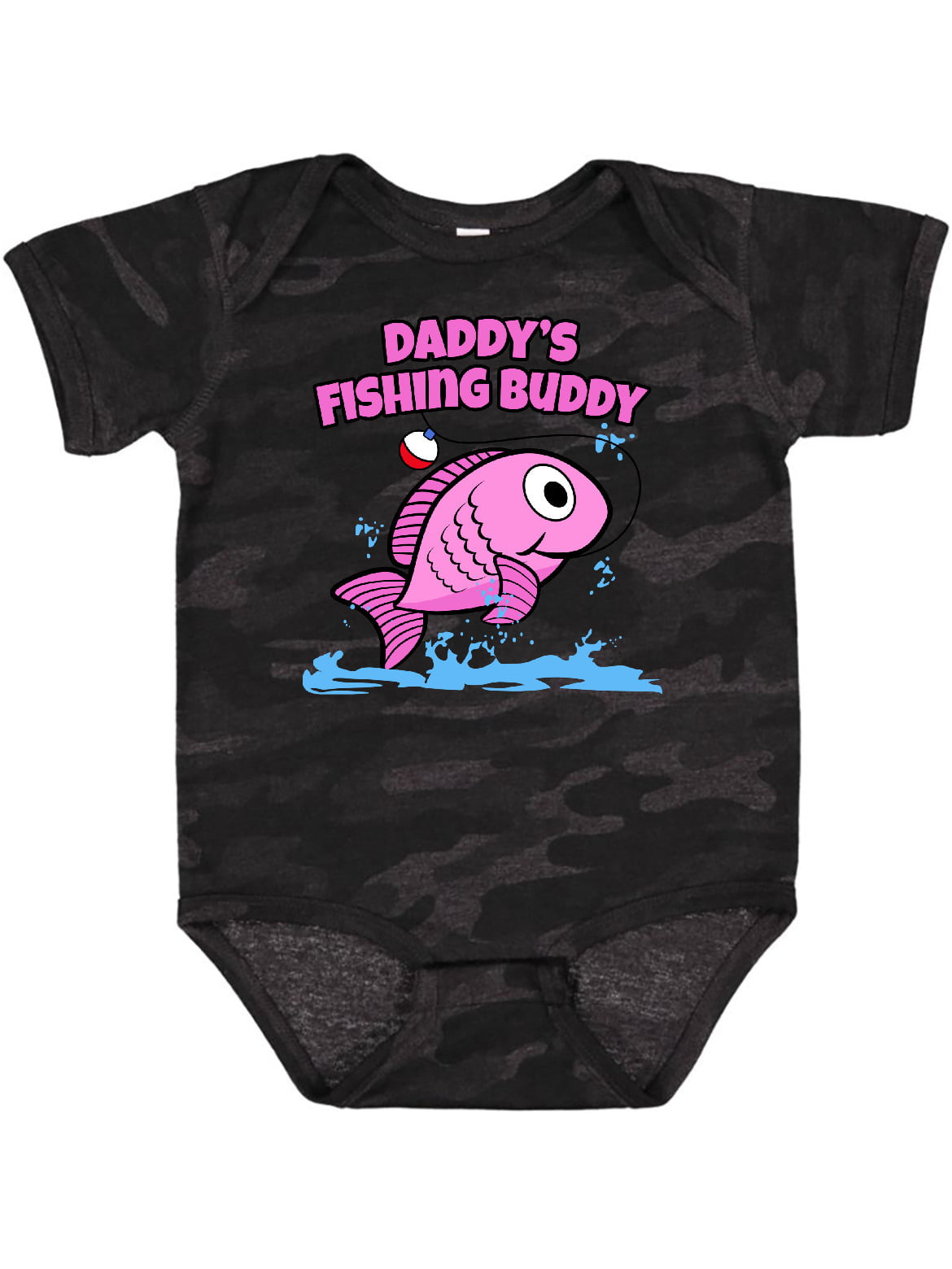 Dady Fishing Buddy Happy Funny Cool Baby Shower Boy Girl Bodysuit Romper 50 