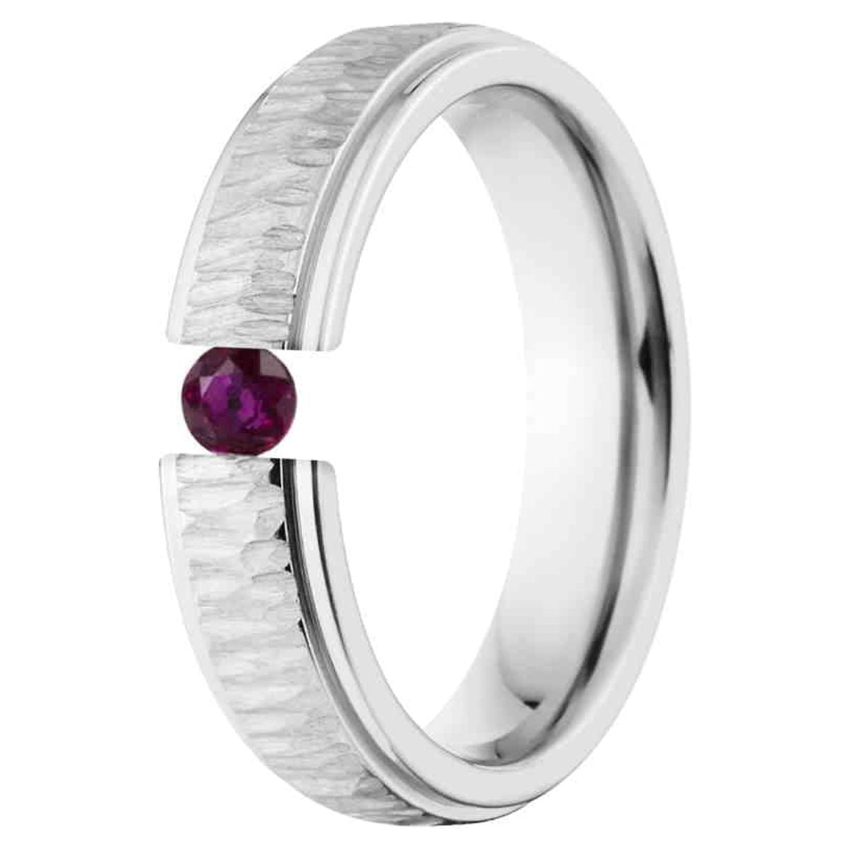 Ruby 5mm Stainless Steel Custom Tension Set Ring