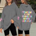 thumbnail image 2 of Christian Hoodies for Women Oversized Jesus Faith god Letter Print Hooded Sweatshirts Religious Inspirational Pullover, 2 of 5