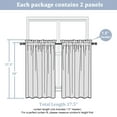 thumbnail image 5 of OVZME Charcoal 36 Inch Length Small Blackout & Thermal Insulated Cafe Curtains, 2 Panel Set for Versatile Use in Kitchen, Basement, Cabinet, Camper, RV Bunk,2 PCS, Each 30" Wx36" L, Charcoal, 5 of 7