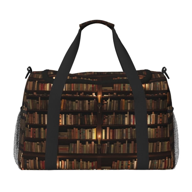Disketp Bookshelves Bolsa de Viaje Tipo Duffle, Bolso de Mano para Fin de Semana para Mujer, Bolsa de Gimnasio Ligera para Hombre, Esencial para Viajes
