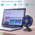 thumbnail image 3 of GZXS Home Office Small Desk Fan with 3 Speed 40° Adjustment for Better Cooling, Quiet Fan with 4.9ft Cord, Black, 3 of 7