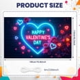 thumbnail image 2 of Neon Happy Valentine's Day Banner Heart Pattern Valentine's Day Backdrop Colorful Neon Romantic Display for Couple Gathering Indoor Party Romantic Dinner, 2 of 3