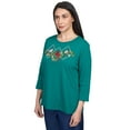 thumbnail image 3 of Alfred Dunner Womens Birds Trio Three Quarter Sleeve Top, 3 of 6