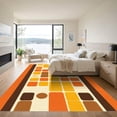 thumbnail image 3 of ODIKA 2'x3' Machine Washable Non-Slip Area Rug, Geometric Orange High Traffic Rug with Pad, Orange, 1049600, 3 of 8