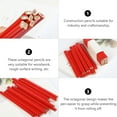 thumbnail image 4 of 72 Pcs Crayons Carpenter Rouge Dur Noir Plomb Crayons Carpenter Marqueur pour Menuiserie, 4 of 5