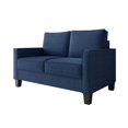 thumbnail image 4 of Home Design Marcia Square Arm Loveseat with Padded Back and Seat, Modern Upholstery, Black Legs, Comfortable Living Room Seating, Blue, 4 of 9
