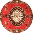 thumbnail image 1 of Ahgly Company Indoor Round Medallion Orange Traditional Area Rugs, 4' Round, 1 of 1